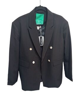 Something New X Emma Fridsell Tailored  Hotfix Logo Black Blazer Black Size 6